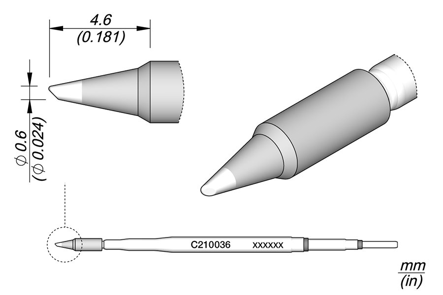 C210036 - Bevel Cartridge Ø 0.6